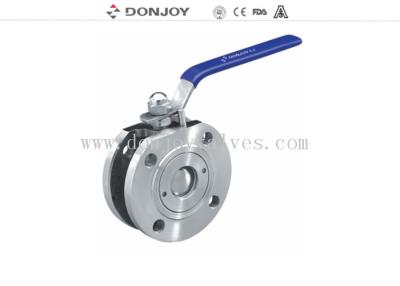 China Higher Pressure Wafer type flange Sanitary Ball Valve manual SS304 / SS316L for sale