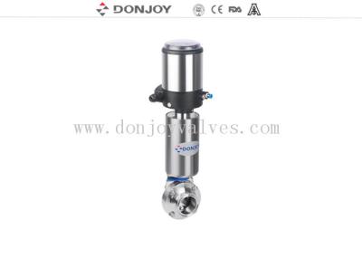 China Sanitary pneumatic threaded butterfly valves, Stainless Steel acutator valves,Control Valves for sale