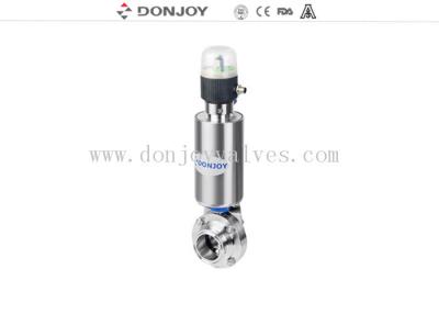 China Stainless steel 304 / 316 pneumatic sanitary butterfly valves with positioner and actuator for sale