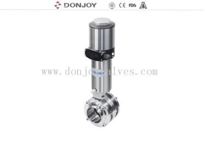 China double seat  butterfly valves sanitary pneumatic mixproof  with positioner for sale