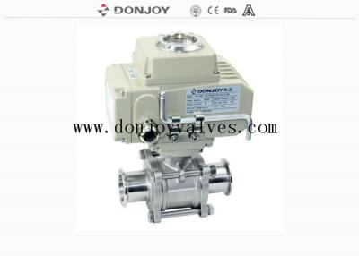 China FDA Pneumatic Clamped DN100 SS316L Three Piece Ball Valve for sale