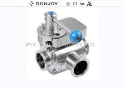 China 1.5 Inch Tri Clamp Ends Manual SS304 3 Way Butterfly Valves for sale