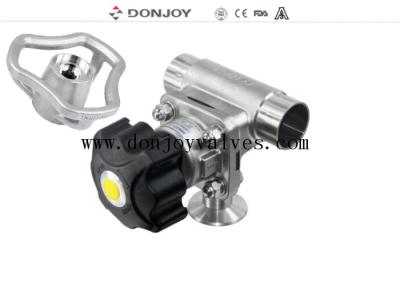 China Manual DN40 3 Way Bio Pharmaceutical Diaphragm Valve With Plastic Handle for sale