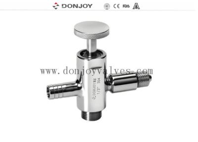 China Válvula de acero inoxidable del muestreo del indicador llano de Donjoy con el adaptador de la manguera en venta