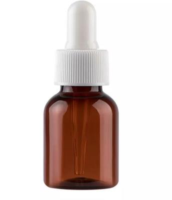 China PET Portable 50ml Plastic Dropper Bottles Brown For Essence Hair Oil for sale
