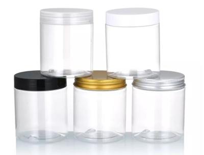 China 30ml 80ml 100ml 120ml 150ml Clear PET Plastic Jar With Black Lid Food Grade for sale