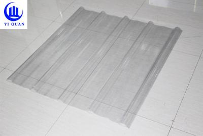 China FRP Sun Translucent Corrugated Roofing Sheets / Corrugated Clear Plastic Roof Panels for sale