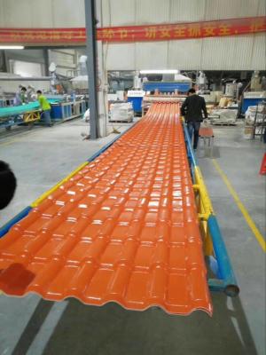 China Light Weight Orange Synthetic Resin Roof Tile 1050 mm Width / 2.3 mm Thickness for sale