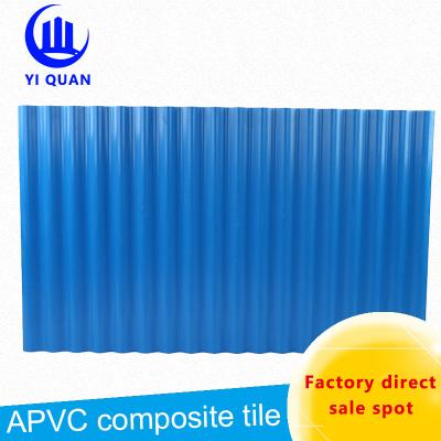 China Wave Pattern Sound Proof PVC Roof Tiles / Blue Corrugated Plastic Roofing for sale