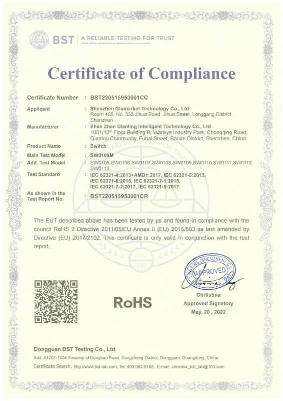 RoHS - Shenzhen Glomarket Technology Co., Ltd