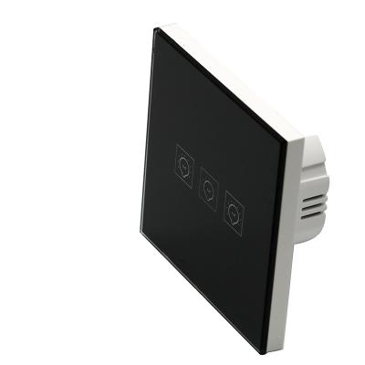 China Glomarket Wifi Eu Standard Smart Switch Touch Panel Light For Alexa Remote Control 3 Gang Smart Home System for sale