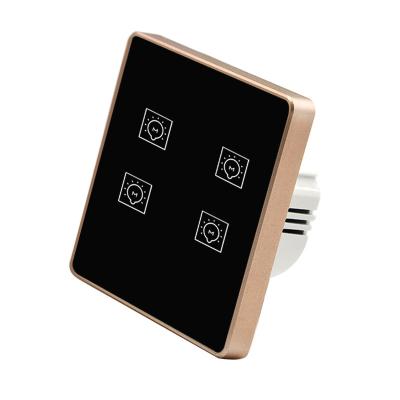 Китай Glomarket  Zigbee 4 Gang Smart Controller For Alexa Google With Neutral Touch Panel Glass Light Smart Switch продается