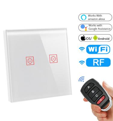 China Glomarket Tuya Wifi Touch Glass Panel Smart Switch Interruptor Inteligente Remote Control Smart Home Appliances for sale