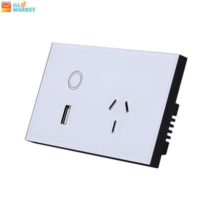 China Glomarket Smart Wall Socket With Switch Tuya App Phone Remote SAA Certificate for sale