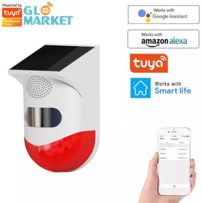 China Outdoor Solar Infrared Alarm Siren 110 Degree Waterproof Smart Home Alarm System for sale