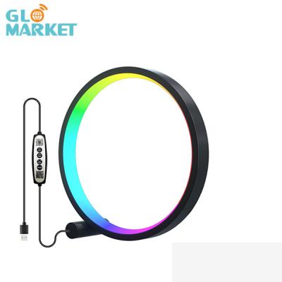 China Modern Smart RGB Ring Desk Lamp 3 Color Temperature Remote / Switch Control for sale