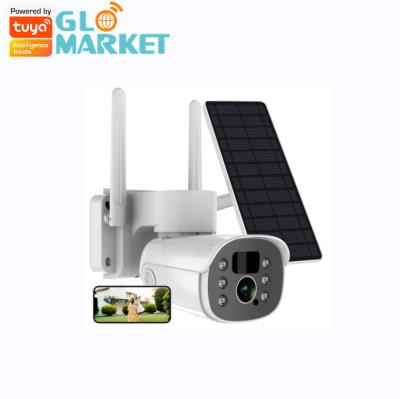 China Solar Battery PTZ Bullet Camera Tuya Smart PIR Motion WiFi 2MP CCTV Security IP Camera for sale
