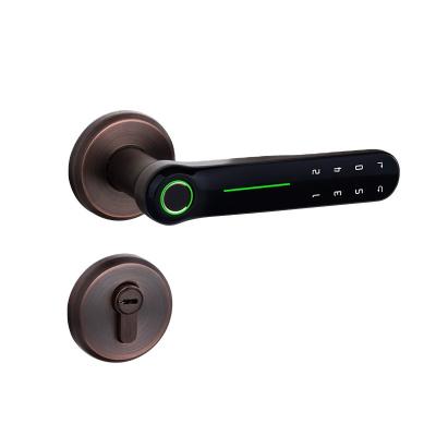 China Glomarket Tuya Simple Design Indoor Smart Fingerprint Door Lock Password Handle Smart Door Lock for sale
