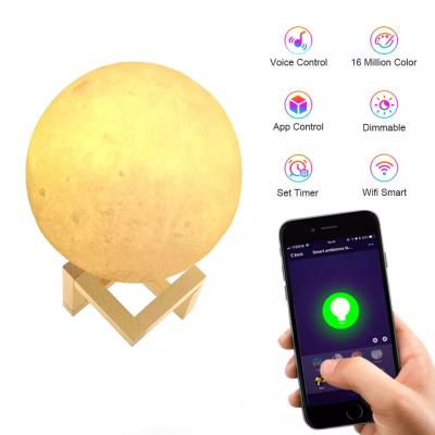 Chine Glomarket Tuya 3D Imprimé Lune Lampe Veilleuse 16 Millions de Couleurs Réglable à vendre