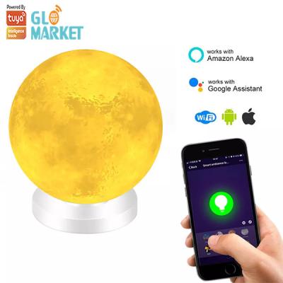 China Magnetic Floating Smart WiFi LED Light 3D Printing Moonlight Living Room Decoration for sale