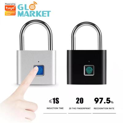 China Tuya App Control Smart Fingerprint Padlock Keyless USB Charging For Door Suitcase Drawer for sale