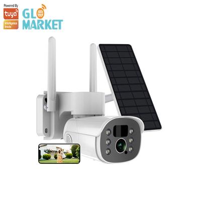 China Glomarket Tuya Solar PTZ Camera Two-way Voice Intercom HD Support APP Control Outdoor Waterproof Smart Camera for sale