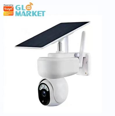 中国 GlomarketスマートなWifi 2MPの太陽カメラの保証屋外の低い電力のカメラ スマートな対面可聴周波防水PTZのカメラ 販売のため