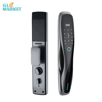 China Glomarket Tuya Door Lock Fully Automatic Rechargeable Battery Smart Fingerprint Password Card Key Unlock Biometric Door for sale