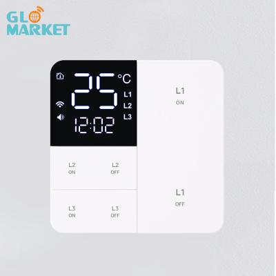 China Glomarket Smart Tuya Wifi Button Wall Switch Remote/Voice Alexa/Timer Control With Lcd Screen Temperature and Humidity for sale
