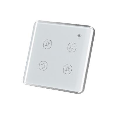 China Curved Panel Tuya Smart Switch Wireless Light Switch With Google Assistant Built In for sale