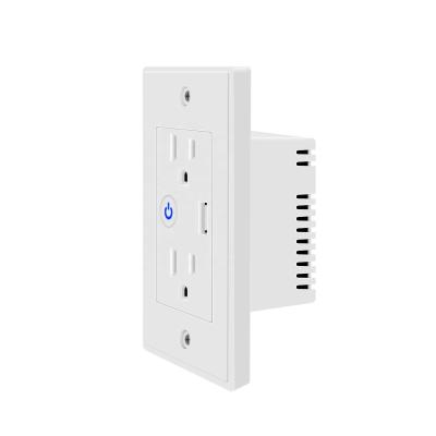 China Glomarket Smart WiFi  Wall Socket with USB 2 plug outlets Remote Control Smart Life/Tuya APP Remote Timer Setting for sale