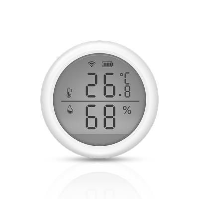 China Tuya LCD Wifi Temperature And Humidity Sensor Amazon Alexa / Google Assistant for sale