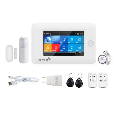 China 433Mhz WIFI GSM Alarm System 1900mHA Smart Alarm Sensor Touch Screen for sale