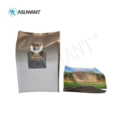 China Plastic Stand Up Aluminum Foil Side Gusset Flat Bottom Coffee Bean Bag for sale