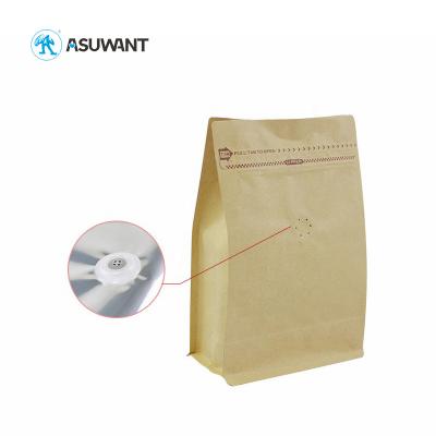 China Custom Eco Friendly 500g Kraft Paper Zipper Bags Flat Bottom for sale