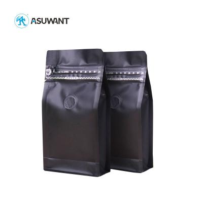 China Plastic MOPP Block Bottom Zipper Coffee Bag Gravure Printing for sale