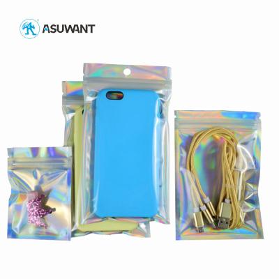 China Hologram Rainbow VMPET Aluminum Foil Zip Lock Bag for sale