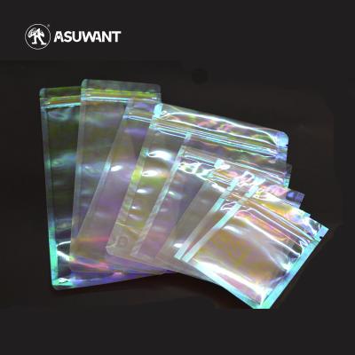 China VMPET Plastic Holographic Smell Proof Bags With Tear Notch Ziplock for sale