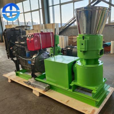China Diesel Engine Driven Flat Die 150mm Biomass Pellet Mill for sale