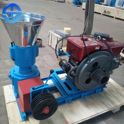 China Diesel Electric 300mm Flat Die 400kg/H Grass Pellet Machine for sale
