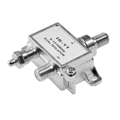 China 5-1218 isolador duplo pequeno do cabo CATV da antena do volume da tevê do isolador circulatório do megahertz RF à venda