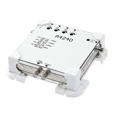 China Amplificador intensificador CATV de placa de flandres A4240 2 entradas 40db RF amplificador à venda