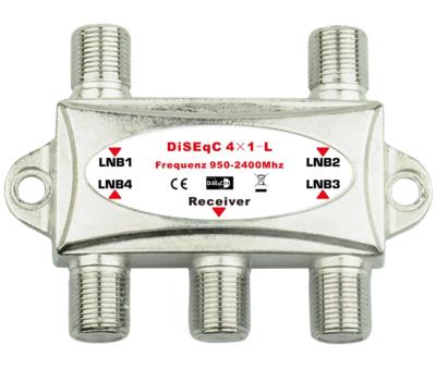 China TV satellite diseqc switch Signal Durable 4 In 1 Out 950-2150MHz for sale
