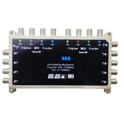 China 98S Diseqc Satellite TV Multiswitch 9 X 8 System 950-2150MHz LNB for sale