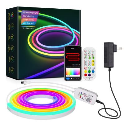China Bluetooth Tuya Dimmable LED Strip 2000mm 3000mm Led Neon Flex RGB for sale