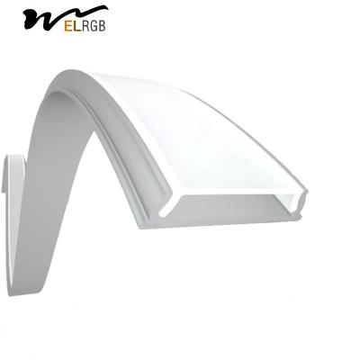 China 17x4mm Led Aluminium Kanal Profil gekrümmter biegsamer Led Streifen Licht Profil zu verkaufen