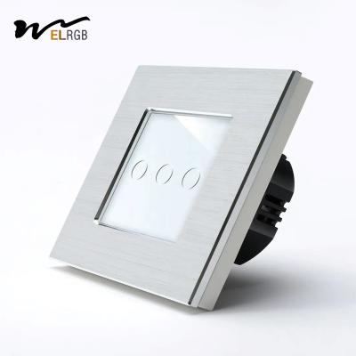China Interruptor de luz de pared Wifi 250V luz LED piezas de repuesto 3 Gang Interruptor de luz inteligente en venta
