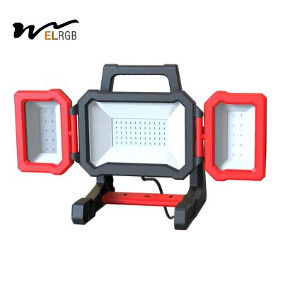 China 3000LM Luz de trabajo de exterior plegable IP54 Luz de inundación portátil recargable en venta