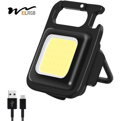 China 800Lm COB Rechargeable Keychain Light Portable 4 Light Modes Pocket for sale