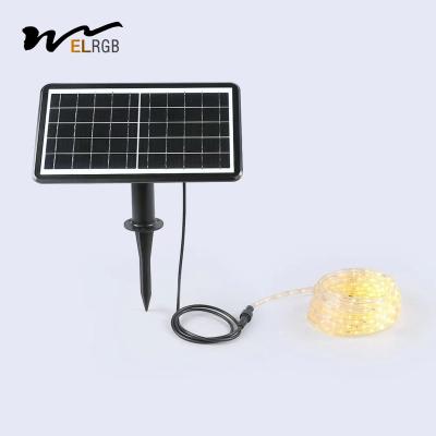 China 10m 2835 Outdoor Rope Solar Lights 3500K LiFePO4 Solar Led Tape Lights for sale